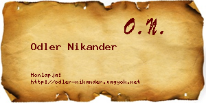 Odler Nikander névjegykártya